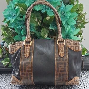 Fendi Black and Brown Monogram Tote